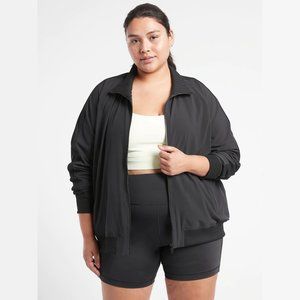 NWOT Athleta Brooklyn Bomber Jacket in Black, 3X